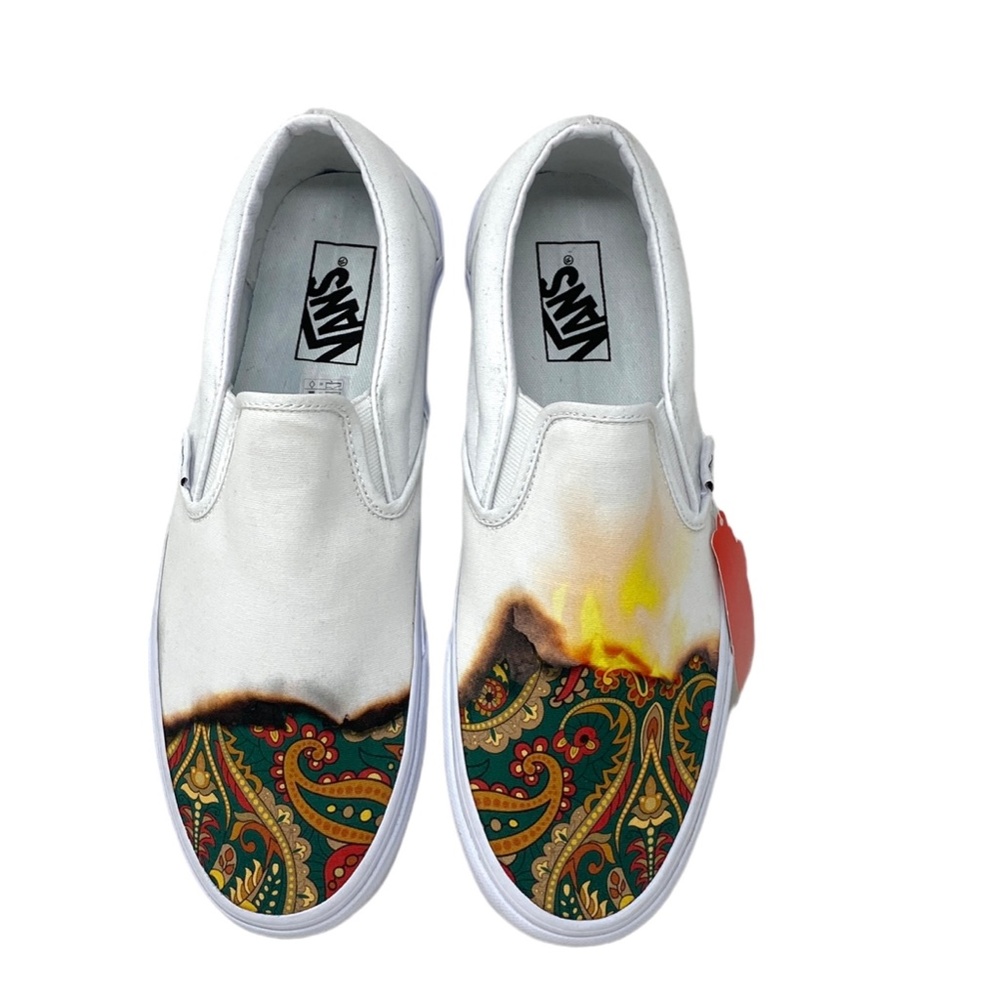 VANS Classic Slip On Shoes Low Top White Men’s Canvas Sneakers Skate VN000XG8AZQ - Picture 3 of 10
